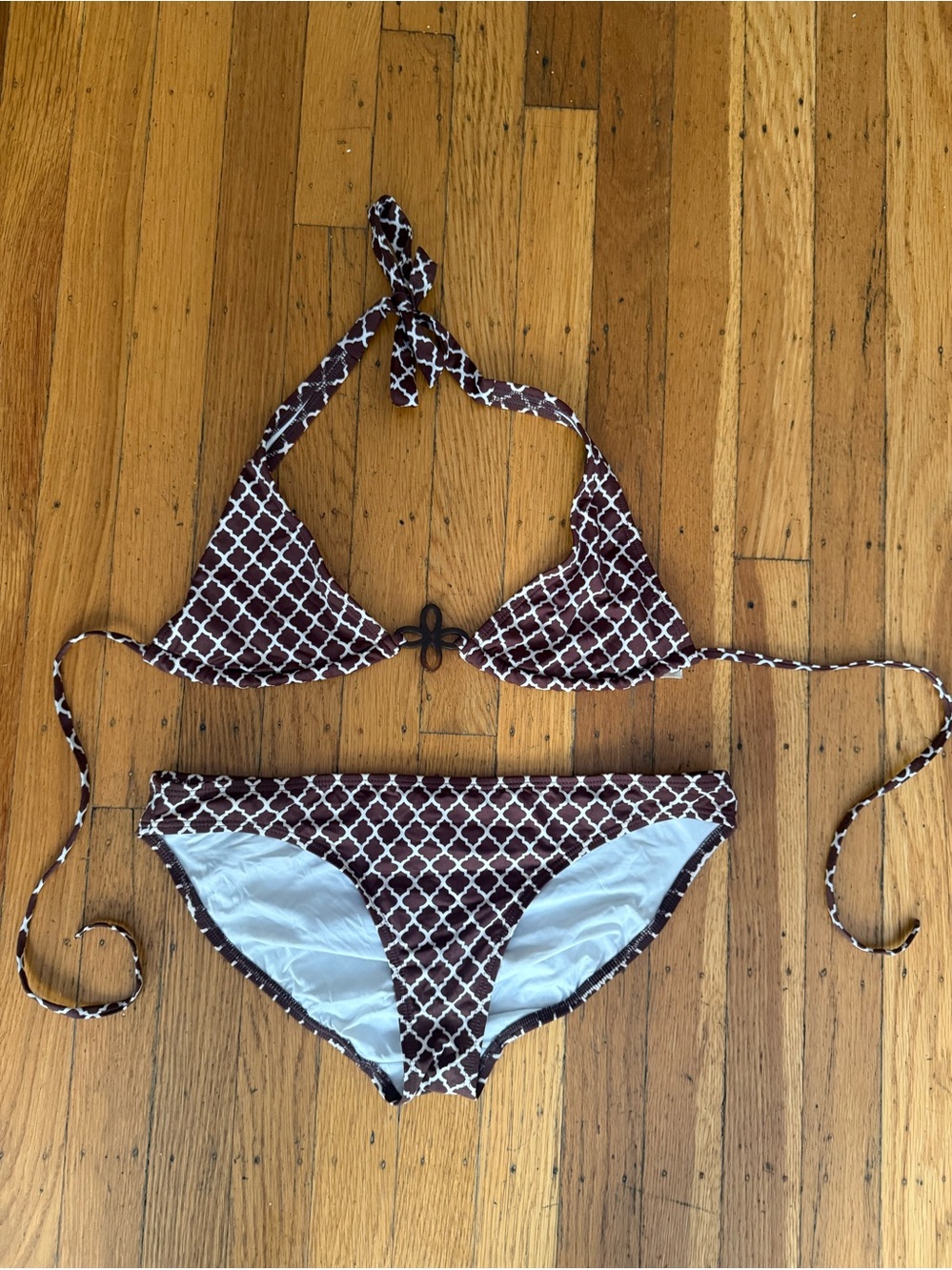 Banana Republic Brown Lattice Print Triangle Bikini